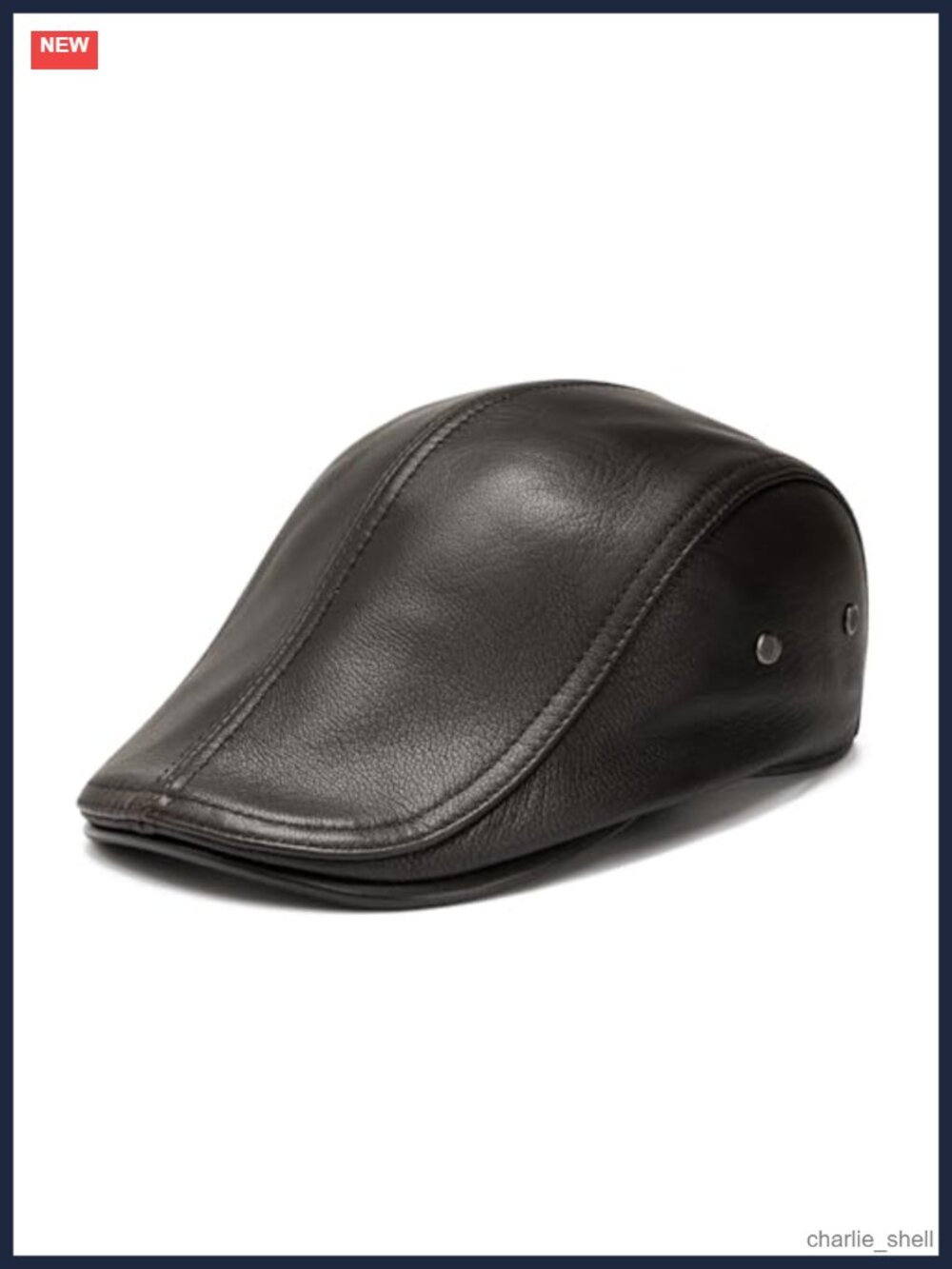 Genuine Leather Newsboy Cap Adjustable Flat Ivy Hat Men Classic